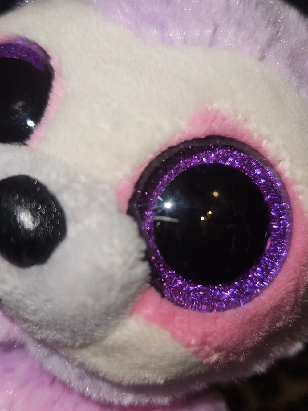Ty Plush Sloth Stuffed Animal in Purple and Pink with Sparkly Eyes
